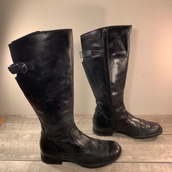 womens black riding boots size 10